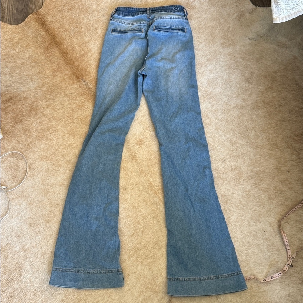 PTCL Women's Flare Jeans in Blue with Dark Pockets size 25 - Picture 7 of 14
